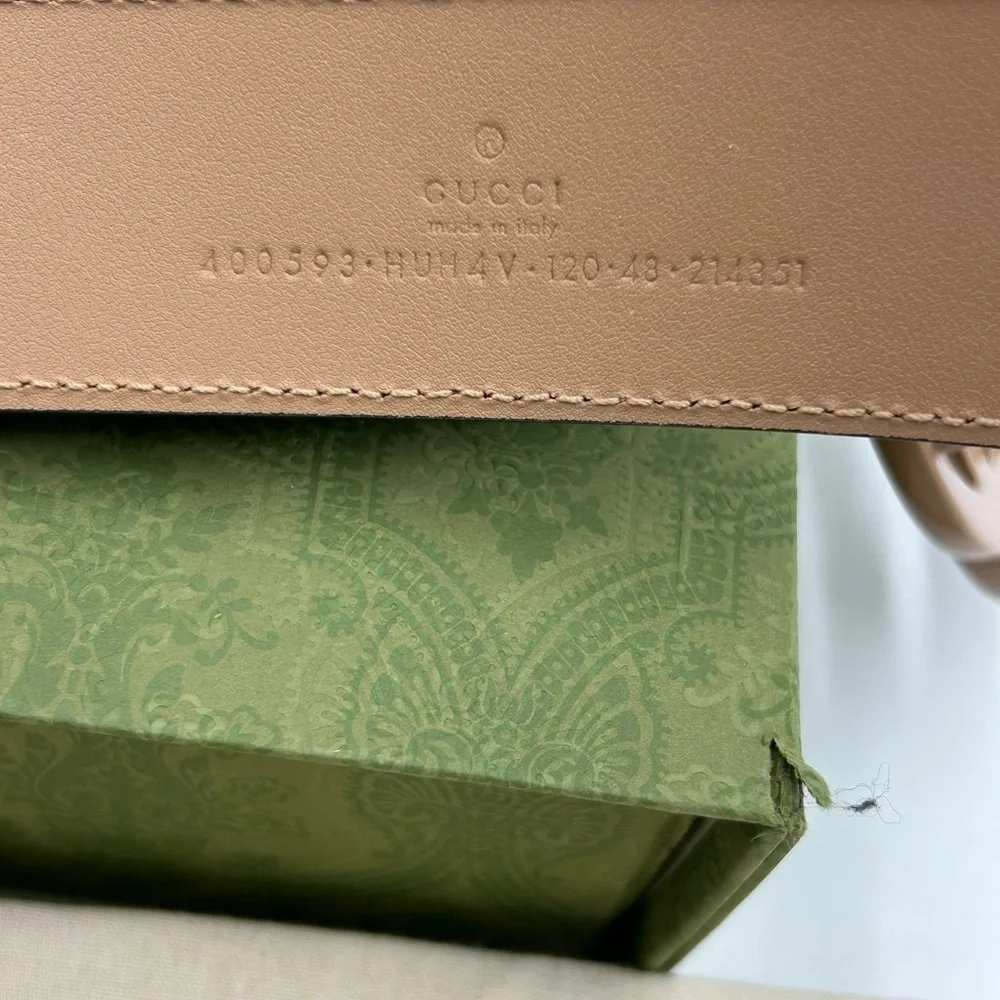 Men's Gucci, GG Marmont, Supreme canvas belt size 120 cm/46 inches made in Italy